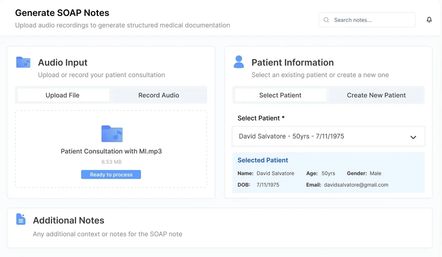 AI SOAP Notes solution