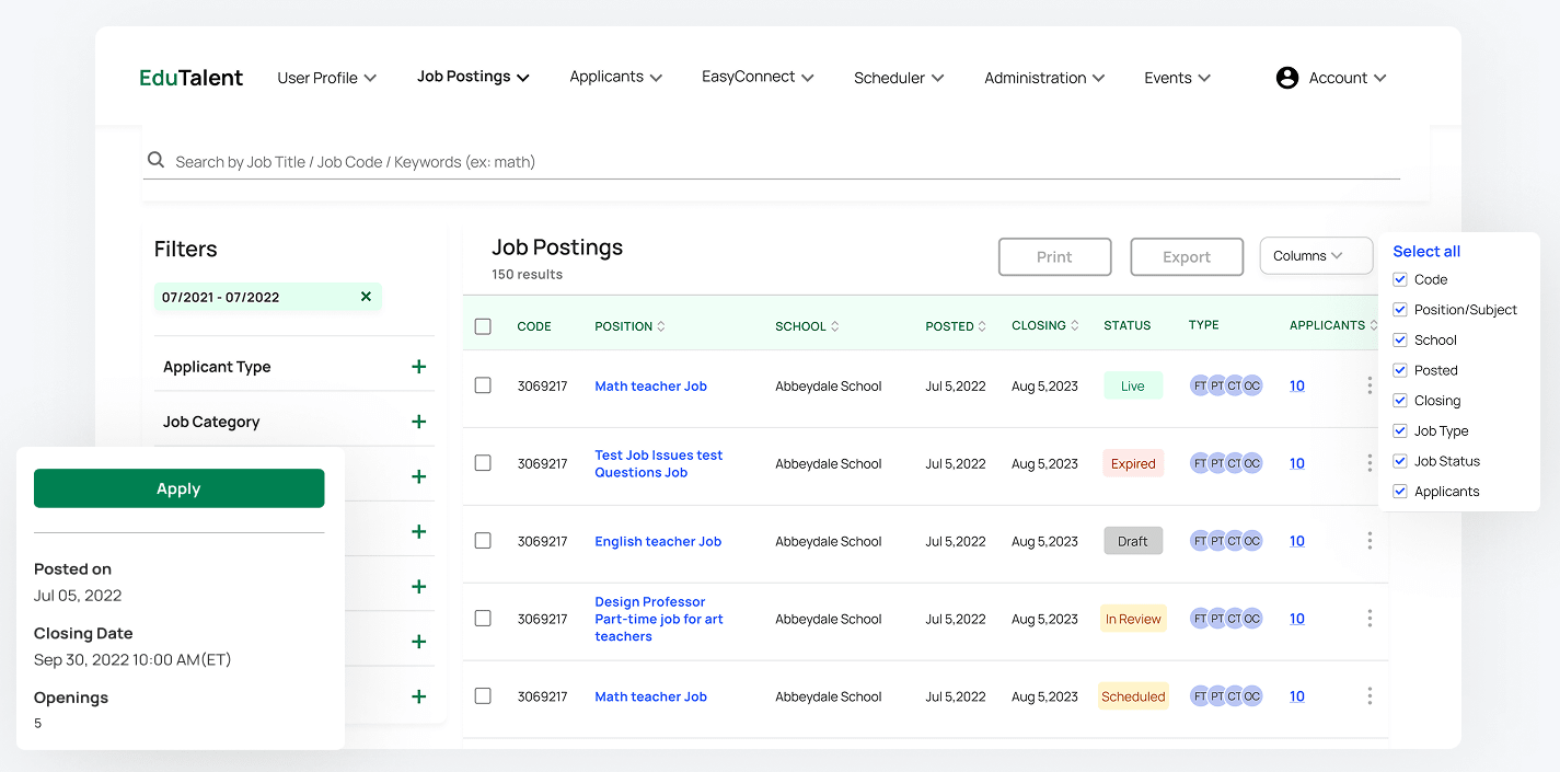 Educator Recruitment Platform