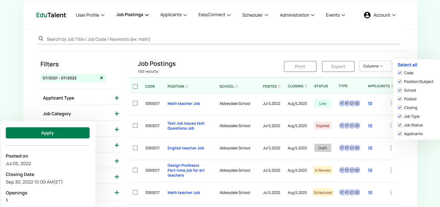 Educator Recruitment Platform