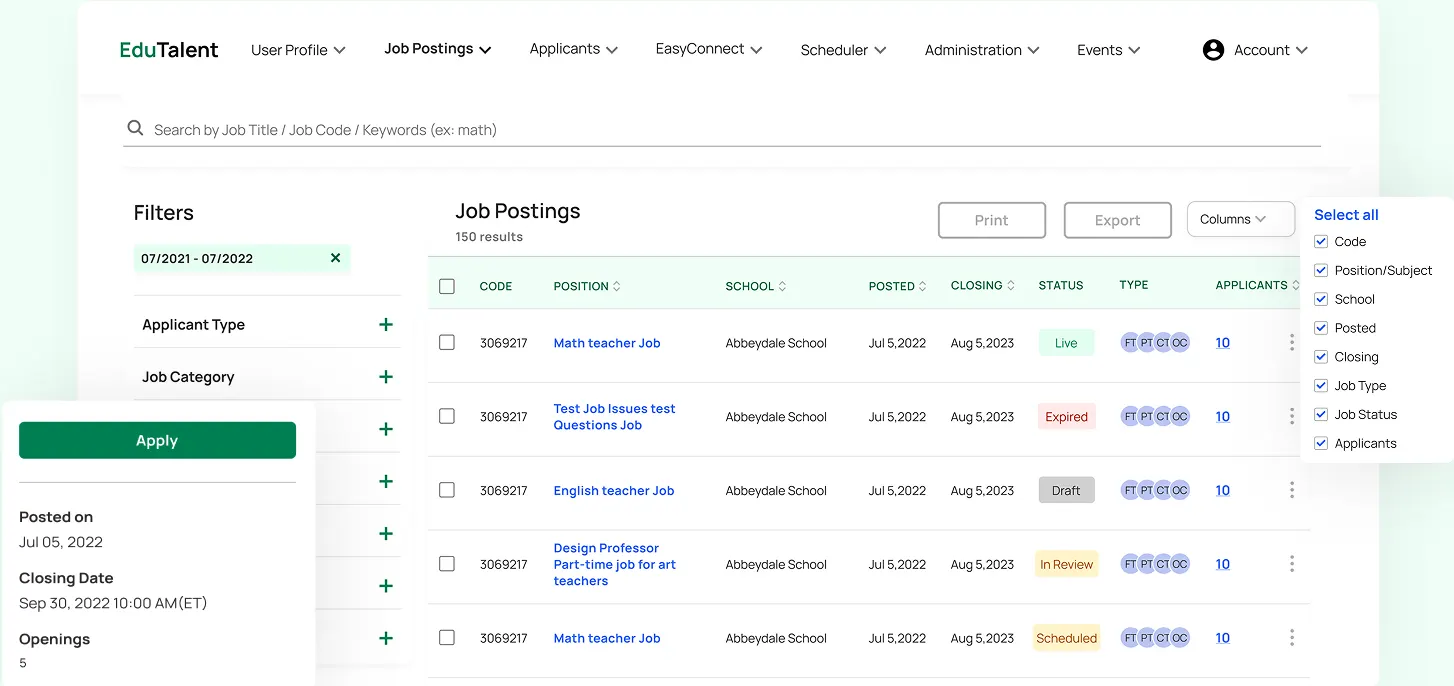Educator Recruitment Platform