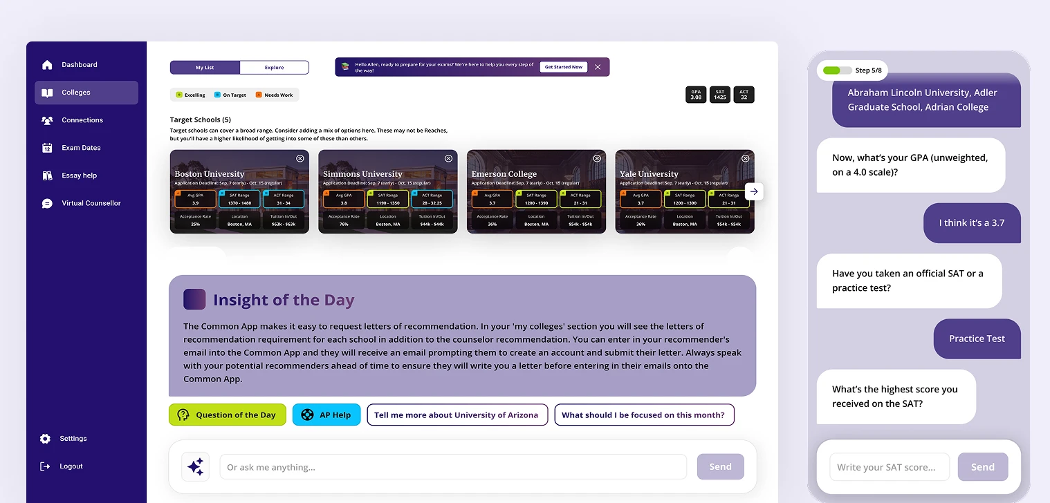 Virtual AI College Counsellor