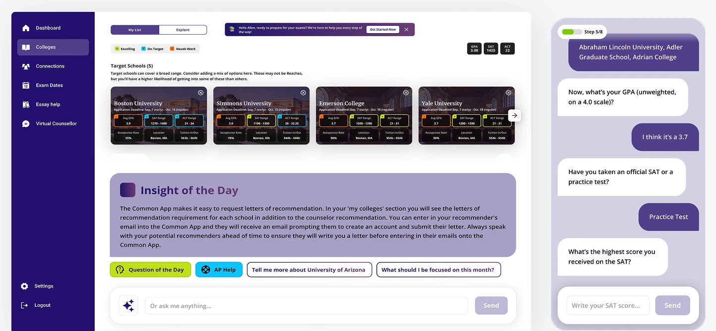 Virtual AI College Counsellor